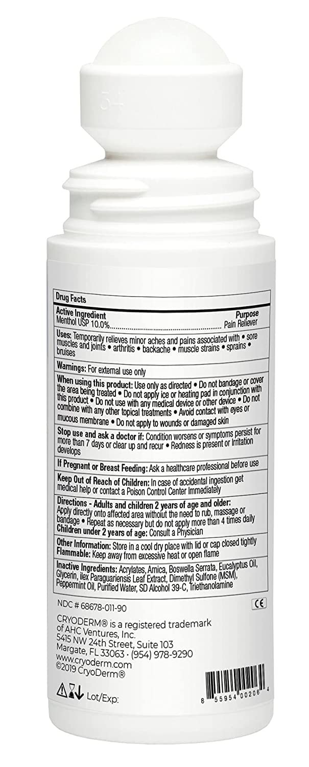 CryoDerm Cold Therapy 3 oz Roll On - Image 2
