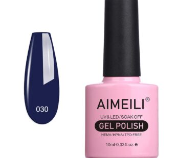 AIMEILI Soak Off U V LED Blue Gel Nail Polish – Blue (030) 10ml