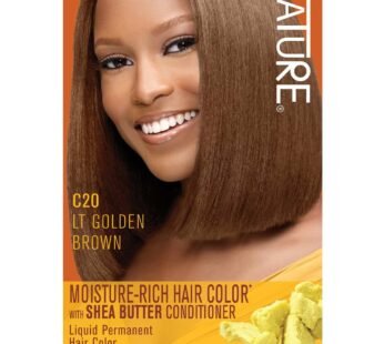 Moisture Rich Liquid Hair Color by Creme of Nature, C20 Light Golden Brown, with Shea Butter Conditioner, 1 Application
