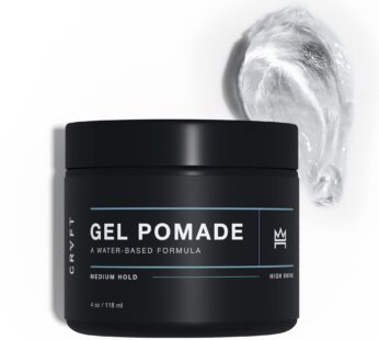 CRVFT Gel Pomade 4oz | High Shine/Medium Hold | Water Based/Water Soluble | Ideal For Short/Medium Thin/Thick Hair | For A Clean Cut Look | Men?s Styling Product [Clear], Stylist Approved [Scented]