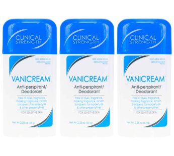 Vanicream Anti-Perspirant – Deodorant Clinical Strength For Sensitive Skin, 2.25 Oz Pack of 3