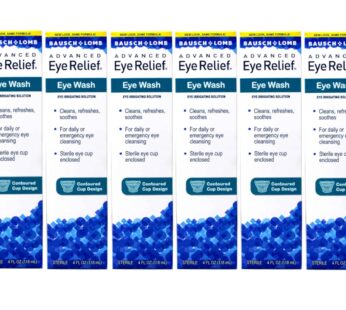 Bausch & Lomb Eye Wash Relief Solution that Cleans, Refreshes, and Soothes, 4 Fl Oz, (Pack of 6)