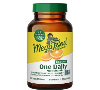 MegaFood, Men Over 40 One Daily, Daily Multivitamin and Mineral Dietary Supplement with Vitamins B, D and Zinc, Non-GMO, Vegetarian, 60 tablets (60 servings)