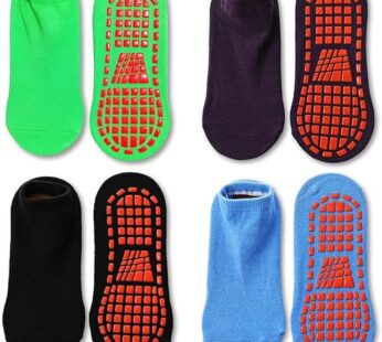 Tphon Non Slip Kids Trampoline Socks Anti Skid Socks with Grippers for Toddler Children Grip Socks for Boys Girls #1 Boys 4 Pairs, 2-5T