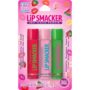 Lip Smackers Flavored Lip Balm Trio Original & Best, Strawberry Watermelon, Cotton Candy, Clear Matte, For Kids, Women, Men,3 Count (Pack of 1)