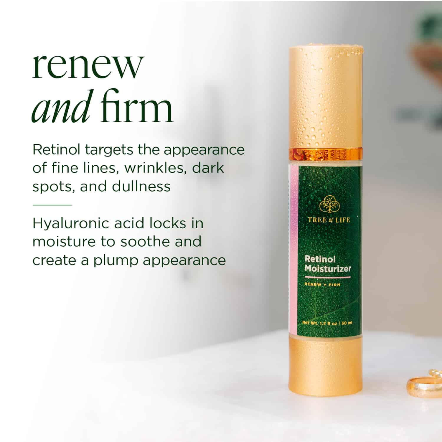 Tree of Life Moisturizer, Retinol Face Cream - Anti-Aging & Brightens Skin, Reduces Appearance of Fine Lines & Wrinkles- Dermatologist-Tested to Sensitive Skin - Non-Greasy Facial Skin Care - 1.7 FlOz - Image 2