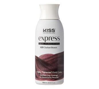 Kiss Express Semi-Permanent Hair Color 100mL (3.5 US fl.oz) (1 Count, Darkest Brown)