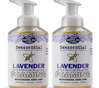 Beessential All Natural Bulk Foaming Hand Soap Refill, 16 oz 2 Pack Lavender | Made with Moisturizing Aloe & Honey – Made in the USA