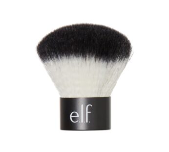 e.l.f., Kabuki Face Brush, Synthetic Haired, Versatile, Compact, Applies Bronzer, Powder, or Highlighter, Soft, Absorbent, Wet or Dry Product, Compact, Travel-Size, 0.64 Oz