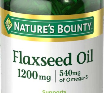 Nature’s Bounty Flaxseed and Omega 3, Dietary Supplement, Supports Cardiovascular Health, 1200mg, Softgels, 125 ct