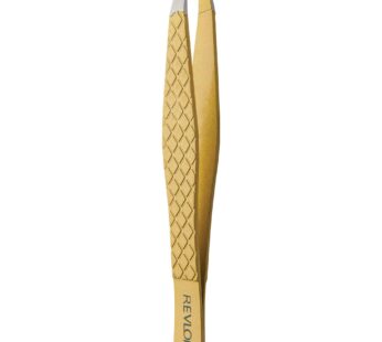 Revlon Hair Removal Tweezer, Gold Series Slant Titanium Coated, Diamond Particles For Maximum Grip, High Precision Tweezers for Men, Women & Kids (Pack of 1)