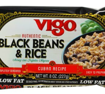 Vigo Authentic Black Beans & Rice, Low Fat, 8oz (Black Beans & Rice, Pack of 12)