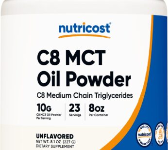 Nutricost C8 MCT Oil Powder 23 Servings (8oz) – 95% C8 MCT Oil Powder