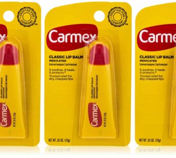 Carmex Lip Balm Tube Classic Medicated 0.35 Ounce 3 Count (10.3ml)