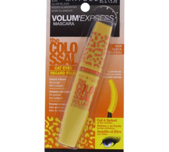 Maybelline New York Volume Express Colossal Cat Eyes Washable Mascara, Glam Black, 0.31 Fl Oz