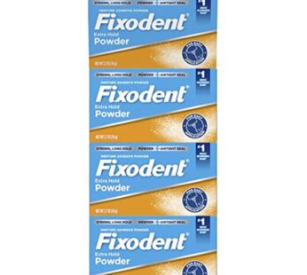 Fixodent Extra Hold Denture Adhesive Powder, 2.7 Ounce (Pack of 4)