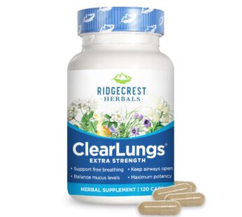 Ridgecrest Herbals ClearLungs Extra Strength, Natural Lung, Nasal Health Formula, Bronchial, Respiratory, Sinus, Mucus Support (120 Caps, 60 Serv)