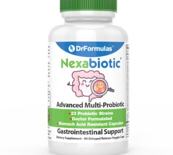 DrFormulas’ Best Probiotics for Women & Men | Nexabiotic Multi Probiotic with Saccharomyces Boulardii, Lactobacillus Acidophilus, B. infantis, Prebiotic 60 Count Capsules (Not Pearls)