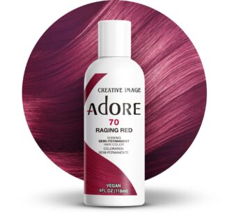 Adore Semi Permanent Hair Color – Vegan and Cruelty-Free Red Hair Dye – 4 Fl Oz – 070 Raging Red (Pack of 1)