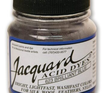 Jacquard Acid Dye – Brilliant Blue – 1/2 Oz Net Wt – Acid Dye for Wool – Silk – Feathers – and Nylons – Brilliant Colorfast and Highly Concentrated