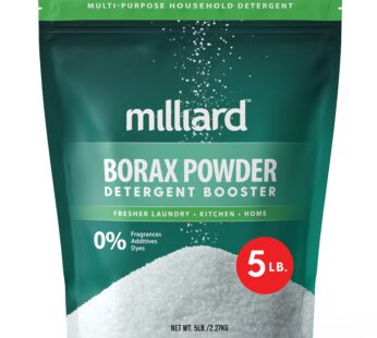 Milliard Borax Laundry Booster, Pure Multi Purpose Cleaner – Detergent Powder (5 lb)