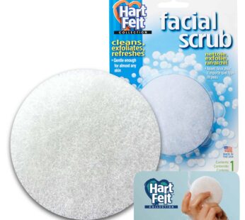 HartFelt Round Face Scrubber for Women | Reusable Facial Sponges for Daily Cleansing | Facial Exfoliating Pads for Removing Dead Skin, Dirt & Makeup | Use with Favorite Cream | Made in USA – 1 Count