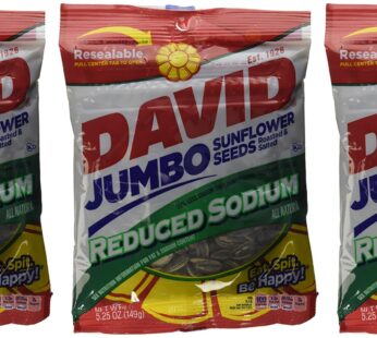 David Sunflower Jumbo Seeds Reduced Sodium 5.25 Ounce (Pack of 3)