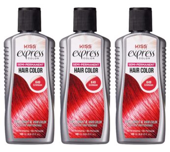 Kiss Express Semi-Permanent Hair Color 100mL (3.5 US fl.oz) (3 Count, Crimson)