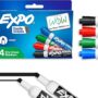 EXPO Low Odor Dry Erase Markers Chisel Tip Assorted Colors 4 Count