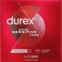 Durex Extra Sensitive Condoms, Ultra Thin, Lubricated Natural Rubber Latex Condoms for Men, FSA & HSA Eligible, 24 Count