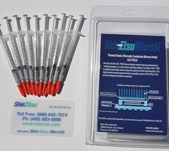X23-7783D, Direct from Manufacturer, Shin-Etsu MicroSi Genuine High Performance Silicone Thermal Grease, Ten 0.5 gm Syringes (10×0.5 gm), with Lot #, Exp. Date