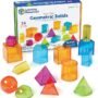Learning Resources View-Thru Geometric Solids - Classroom Must Haves, Teacher Supplies, Geometry Set, Pattern Blocks, Homeschool, 3d School Shapes For Teaching, Math Manipulatives Essentials