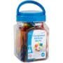 edxeducation Transparent Attribute Blocks - Mini Jar Set of 60 - Colorful, Plastic Shapes - Light Box Accessory - Sensory Play - Math Manipulative for Kids