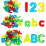 Bbiamsleep 67 Pcs Plastic Practice Set Transparent Letters and Numbers - Uppercase & Lowercase Letters, Numbers & Symbols - Colorful, Educational Set for Kids Ages 3+