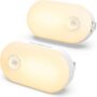 Lyridz Plug in Night Light with Motion Sensor, 120LM Superior Bright Smart Mini LED Nightlight, Warm White with Stepless Adjustable Brightness for Bathroom, Bedroom, Kitchen, Stairs, Hallway, 2 Pack