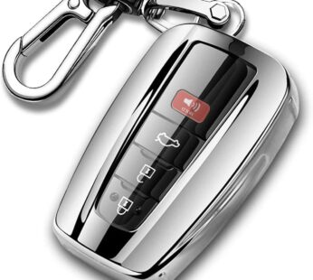 QBUC for Toyota Key Fob Cover with Keychain Soft TPU Key Fob Case All-Around Protection Key Case Compatible with 2018-2021 Toyota Camry RAV4 Avalon C-HR Prius Corolla Highlander