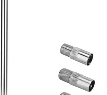 ENUODA 75 Ohm Replacement FM Radio Antenna – 7 Sections Telescopic Antenna, 17-75.8cm,F Type Male Plug Connector with Adapter for Table Top Radio HiFi AV Stereo Receiver Mini System