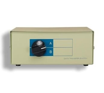 Kentek DB9 Male 2 Way Manual Data Switch Box RS-232 D-Sub 9 Pin I/O AB Port for PC MAC to Peripherals Devices Printer