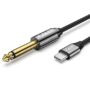 J&D USB-C to 6.35mm 1/4 inch TS Audio Cable, Gold Plated USB Type C to 1/4" Male Mono Interconnect Aux Adapter Cable Compatible with iPhone 16/17 Series, 3.3 Feet