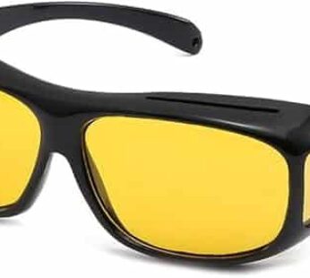 Unisex UV400 HD Night Driving Sunglasses Wrap Around Glasses Anti Glare