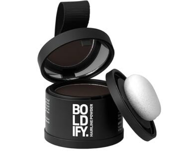 BOLDIFY Hairline Powder – Water-Resistant Root Touch Up Hair Color for Gray Coverage – 24-Hour Stain-Proof, Mess-Free Hair Powder for Thinning Hair – Dark Brown