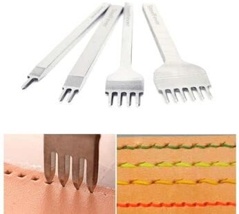 Leather Craft Tool Hole Punches 1+2+4+6 Prong Lacing Stitching Punch, Craft Kits (4mm)