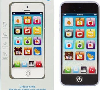 Cooplay Black Yphone Y-Phone Phone Toy Play Music Learning English Educational Cell Phone Mobile Prize for Baby Kids Children