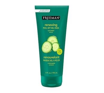 Freeman Renewing Peel-Off Gel Mask, Cucumber Peel-Off Face Mask, Aloe Calms Irritation & Hydrates, Facial Mask For All Skin Types, Cruelty-Free, No Harsh Chemicals, 6 fl. oz./175 ml Tube, 1 Count