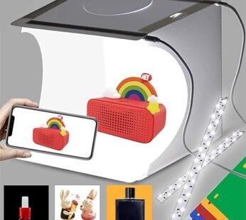 DUCLUS Mini Photo Studio Light Box,Portable Folding Photography Light Tent kit with 40pcs LED Light + 6 Kinds Color Backgrounds for Small Size Products