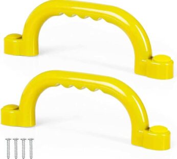 Playground Safety Handles – Outdoor Yellow Grab Handle Bars, Plastic Tree House or Playhouse Accessories, Backyard Playset Equipment Replacement Safety Parts for Monkey Bars, Jungle Gym, and More