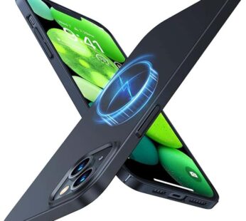 TORRAS Magnetic Slim Fit for iPhone 13 Case/iPhone 14 Case, [Ultra Thin][Compatible with MagSafe][Velvet Touch], Case for iPhone 13 & iPhone 14 Phone Case Hard PC Sturdy Anti Scratch, Black