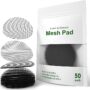 LE TAUCI Plant Pot Hole Mesh Pads, 2-Inch Round Flower Pot Drainage Covers, Prevent Soil Loss, Durable Reusable, Bonsai Bottom Grid Mat, Gardening Essentials, 50-Pack