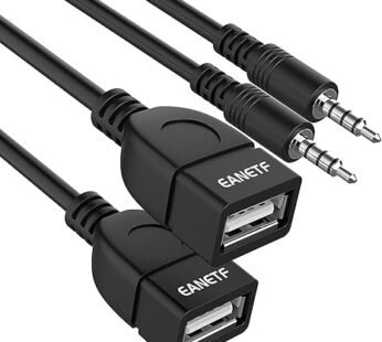 Eanetf USB to Aux Audio Adapter, 2PCS 3.5mm Male to USB Female for Playing Music with U-Disk in Your Car,orked only When Your CAR 3.5mm AUX Port Must has Audio decoding Function- No Power Supply