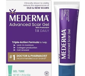 Mederma Advanced Scar Gel, Treats Old and New Scars, Reduces the Appearance of Scars from Acne, Stitches, Burns and More, 50 Grams
